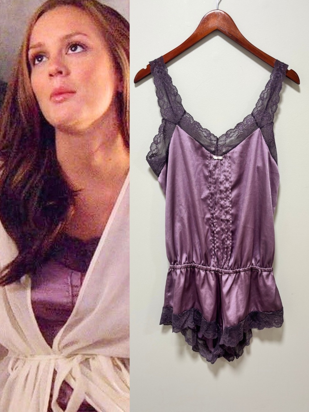 Y2K Victoria’s Secret Purple Lace Satin Romper ASO Blair Waldorf Gossip Girl